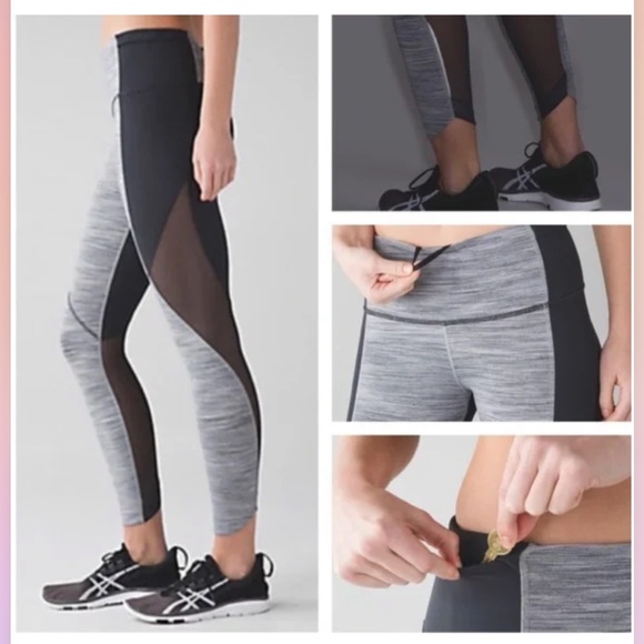 Lululemon Run With The Sun Tights Black Grey Size 6 NWOT - Picture 3 of 3
